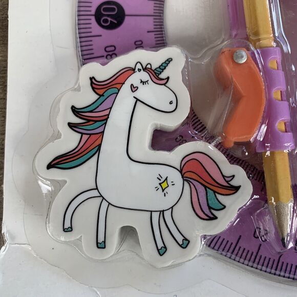 Compass and Protractor Set, Geometry Kit, Compass Protractor Set, Unicorn Eraser - Picture 5 of 8